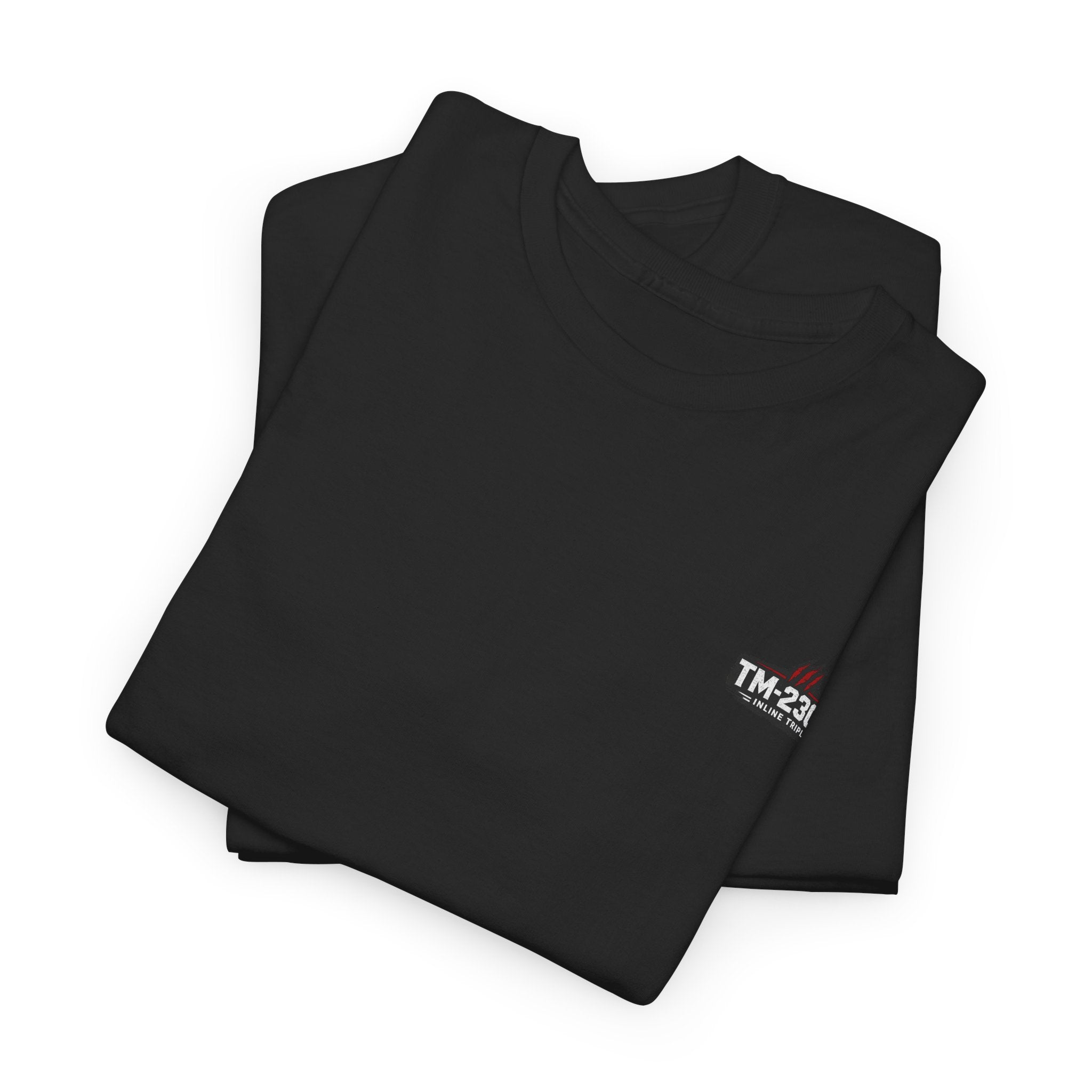 TM-2300 Graphic Tee — Retro Racing Logo T‑Shirt with Back Slogan