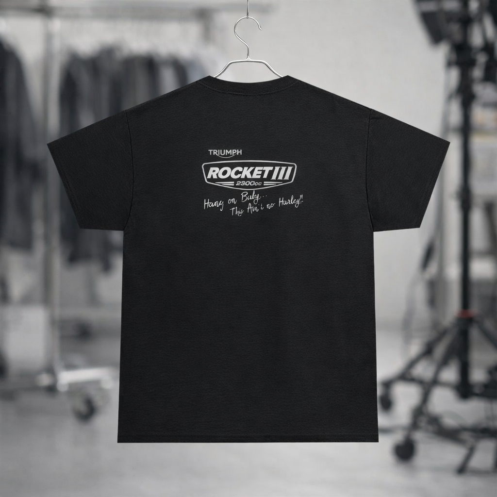 TM-2300 Graphic Tee — Retro Racing Logo T‑Shirt with Back Slogan